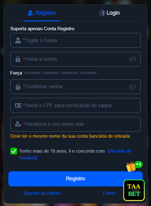 taabet.com Cadastro Vantagens
